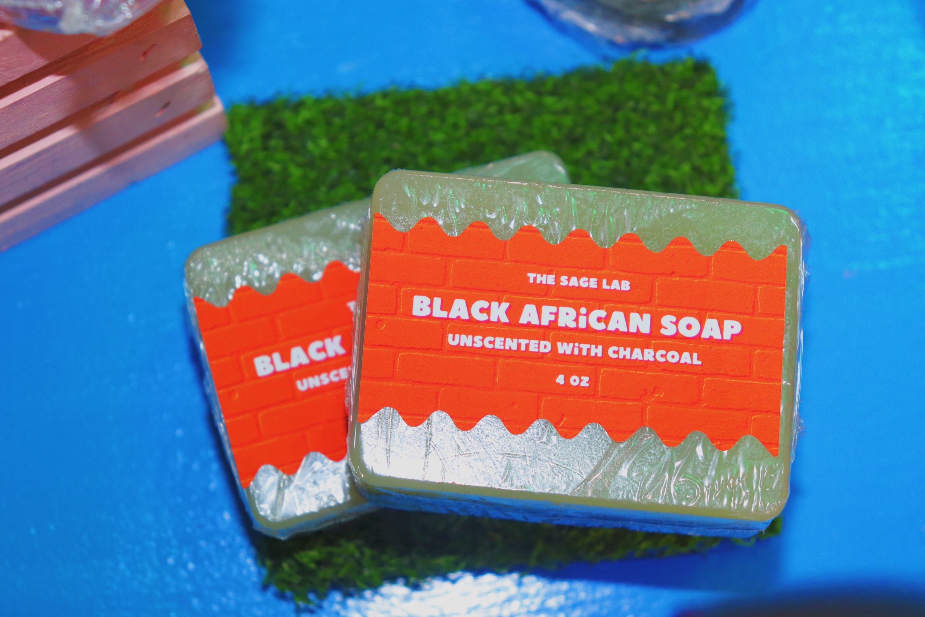 Black African Soap Unscented with Charcoal