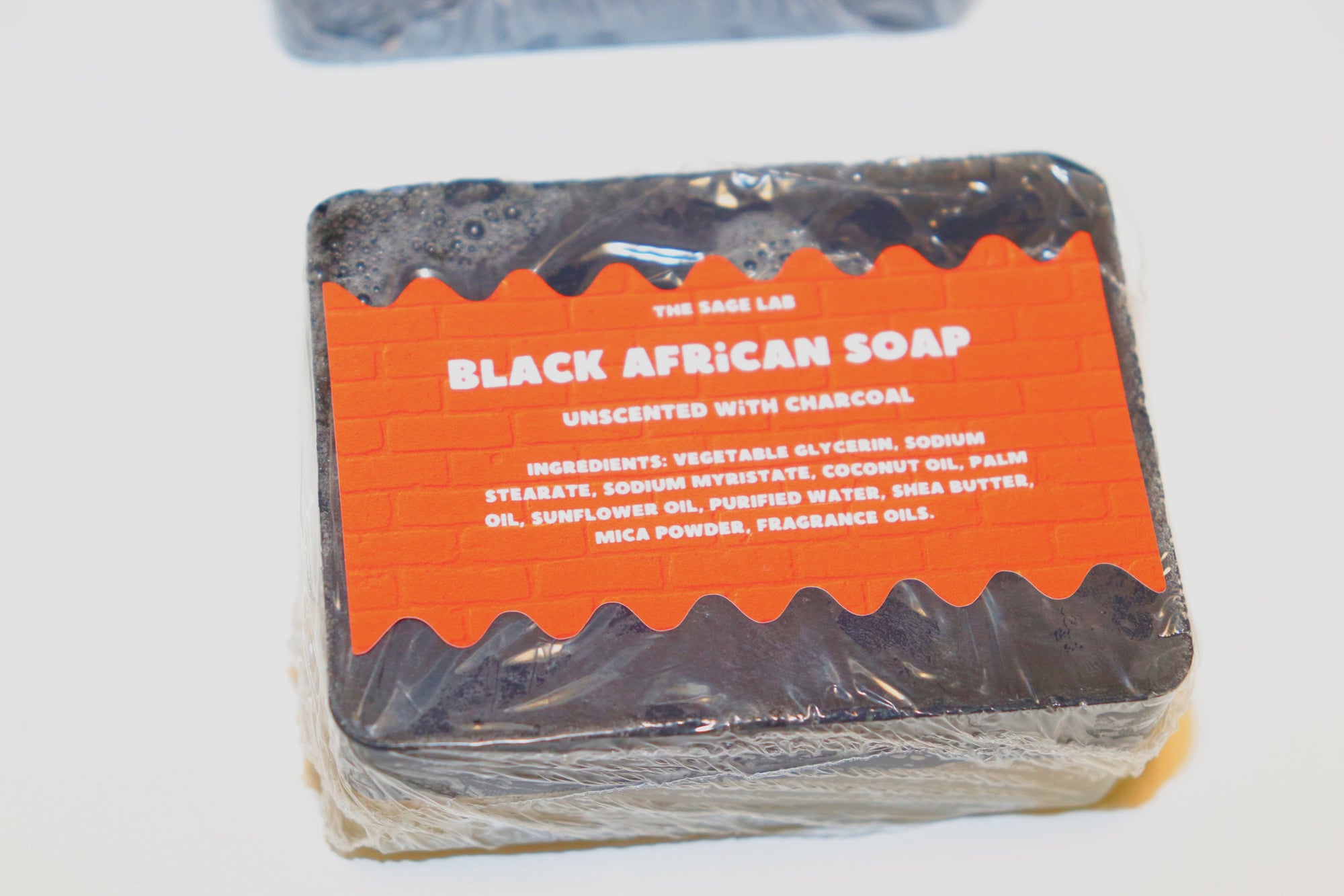 Black African Soap Unscented with Charcoal