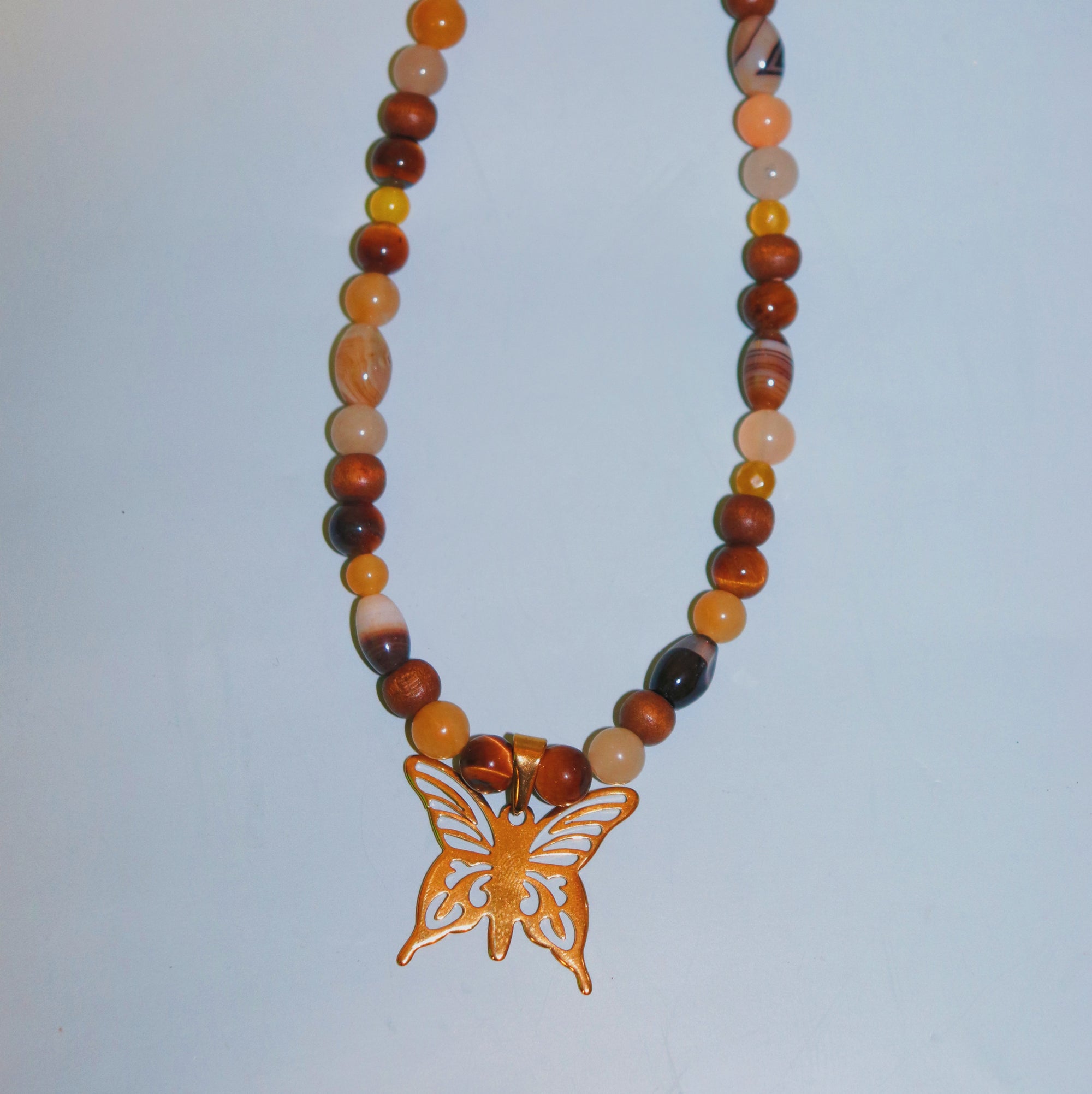 Tiger’s Eye Butterfly Necklace