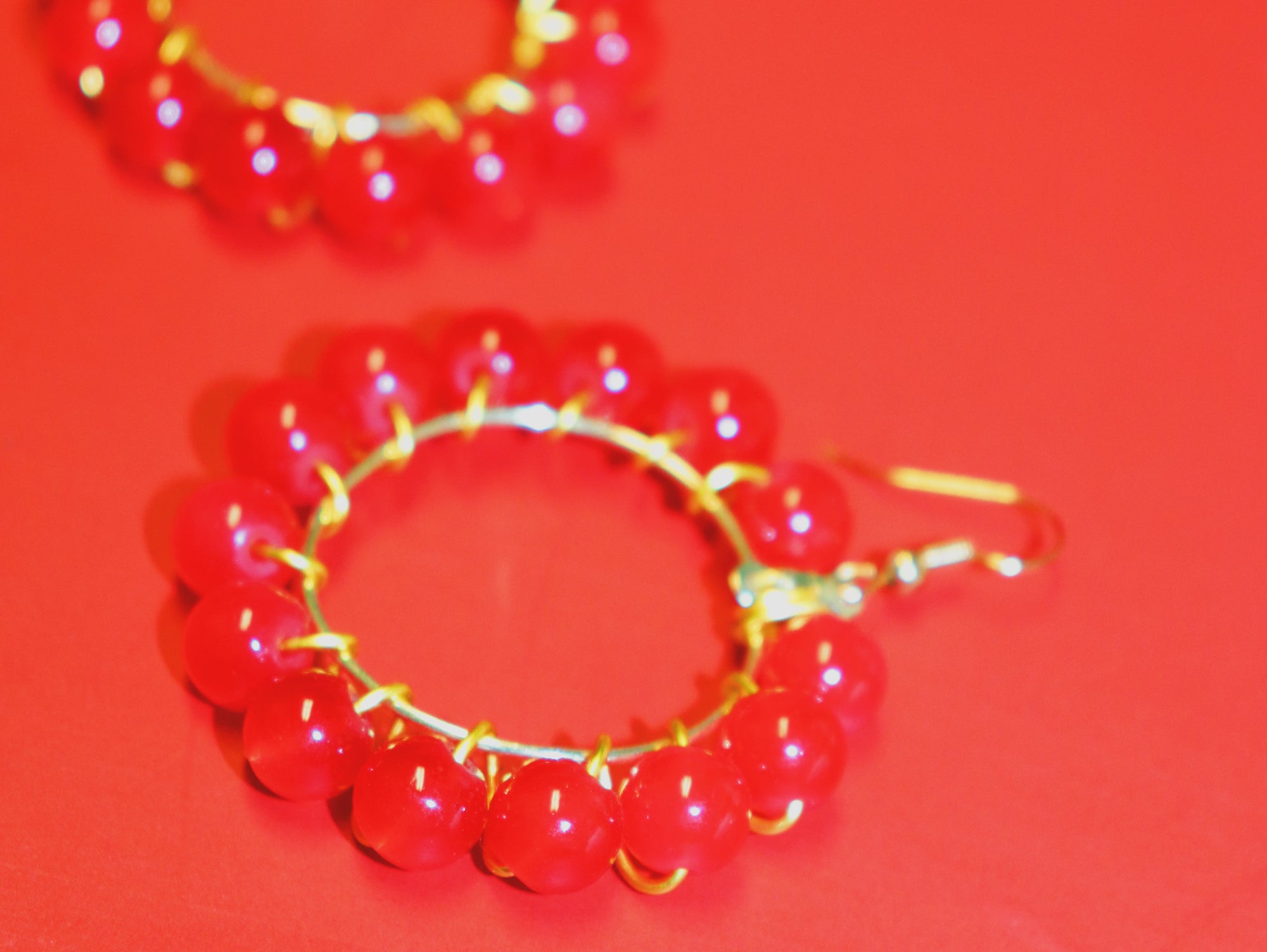 Cherry Pop Hoop Earrings