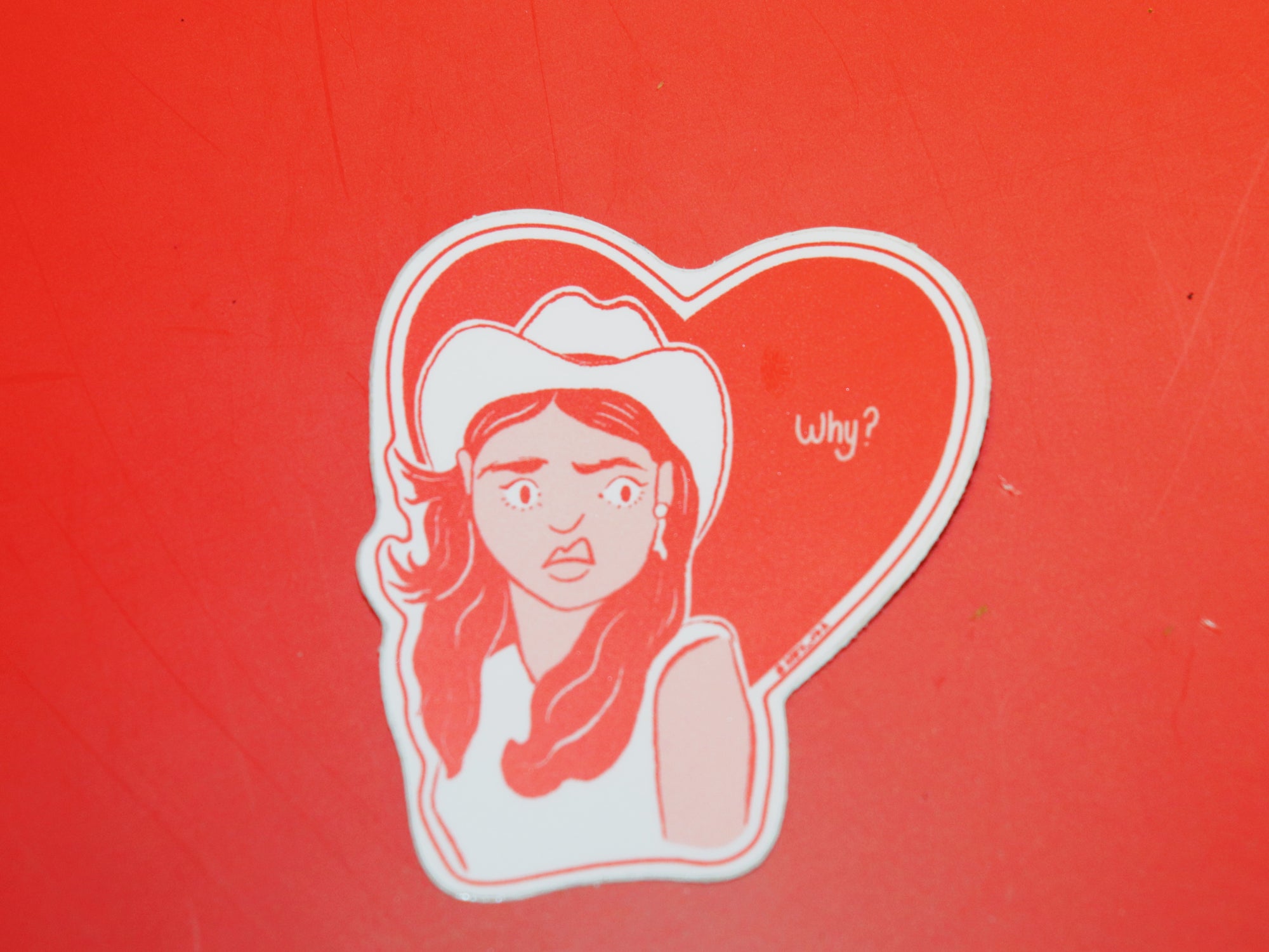 Heart Girl Sticker - Why?