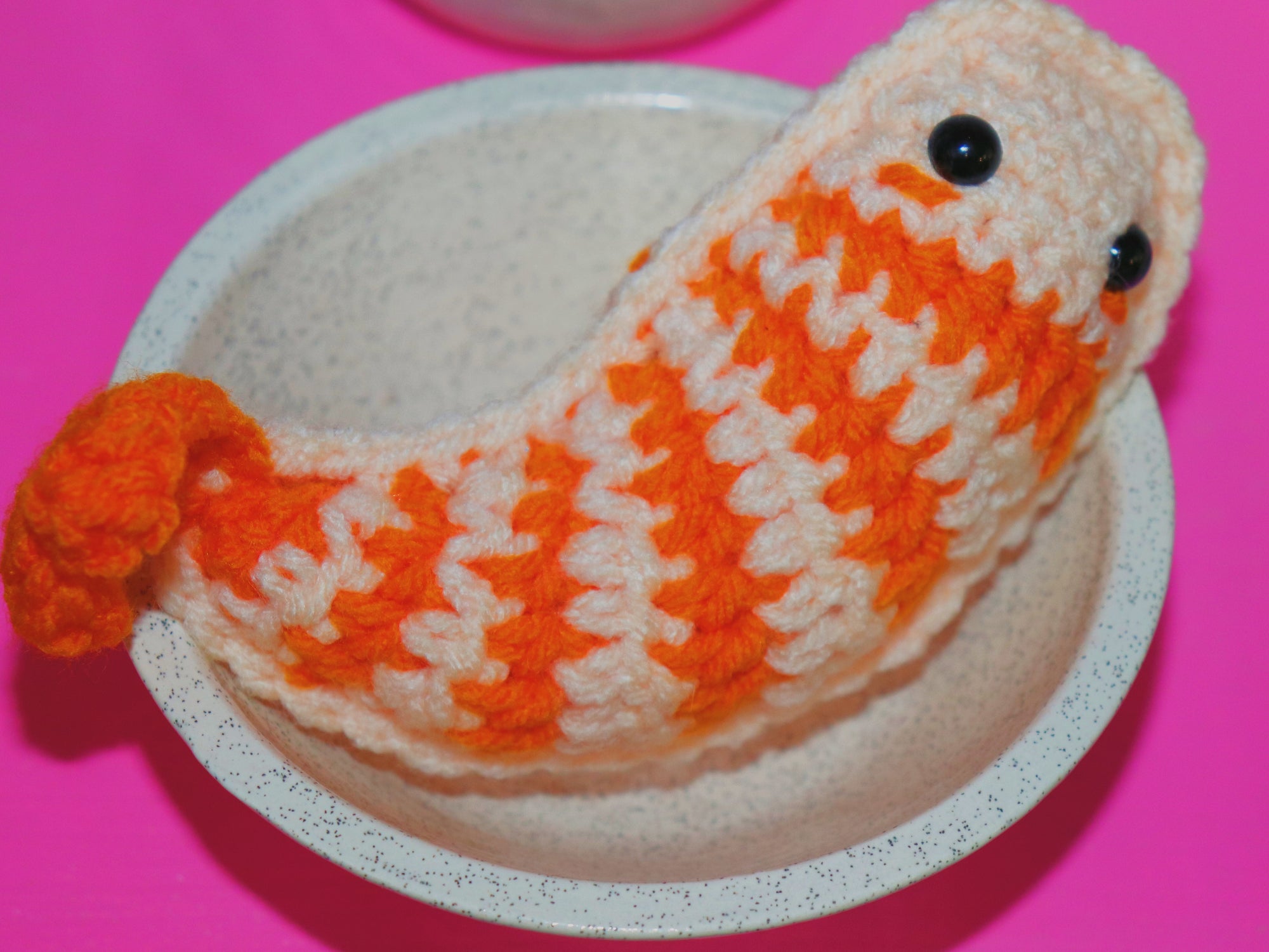 Shrimpy Crochet Charm