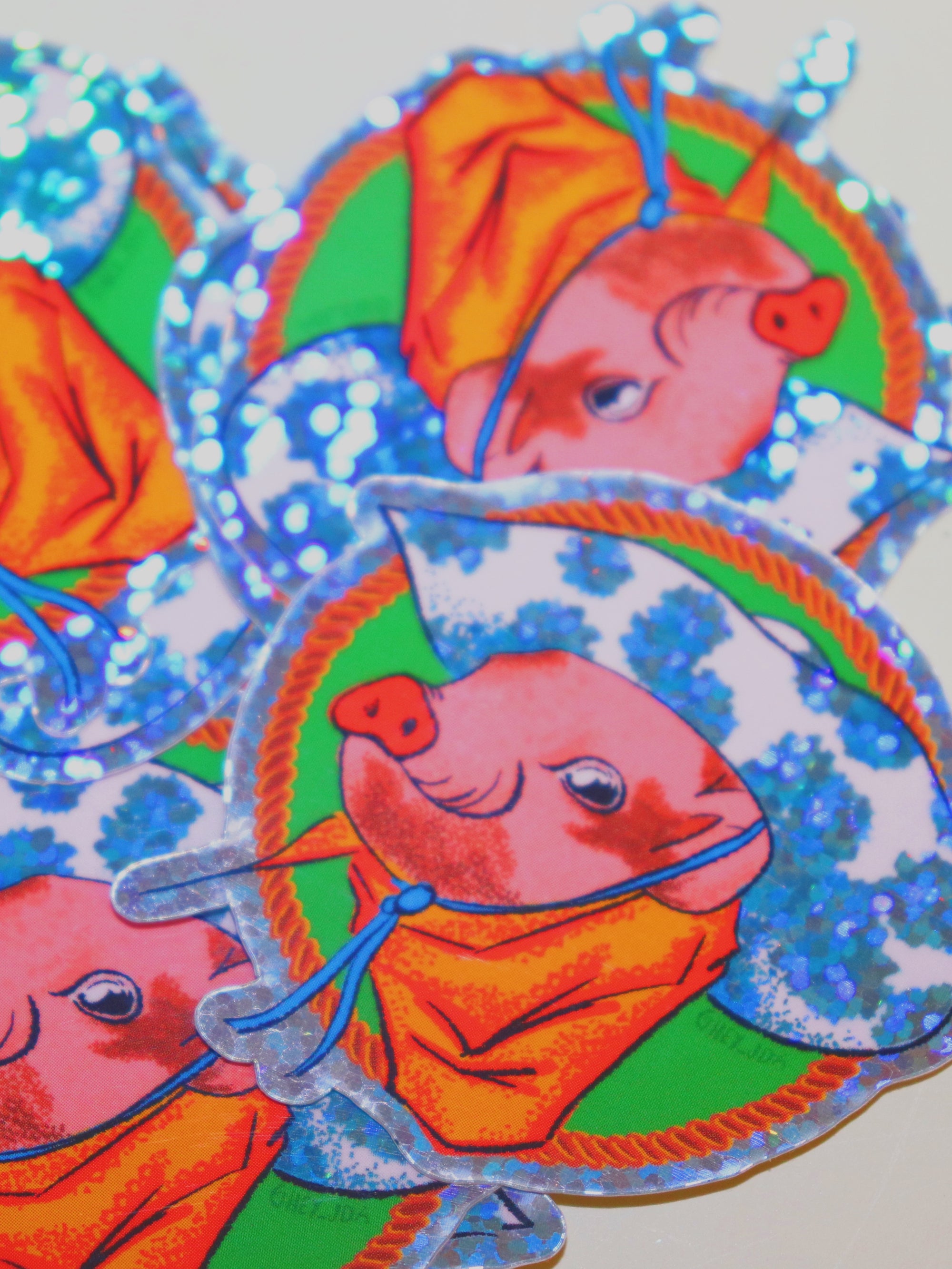 Howdy Pig Holographic Sticker