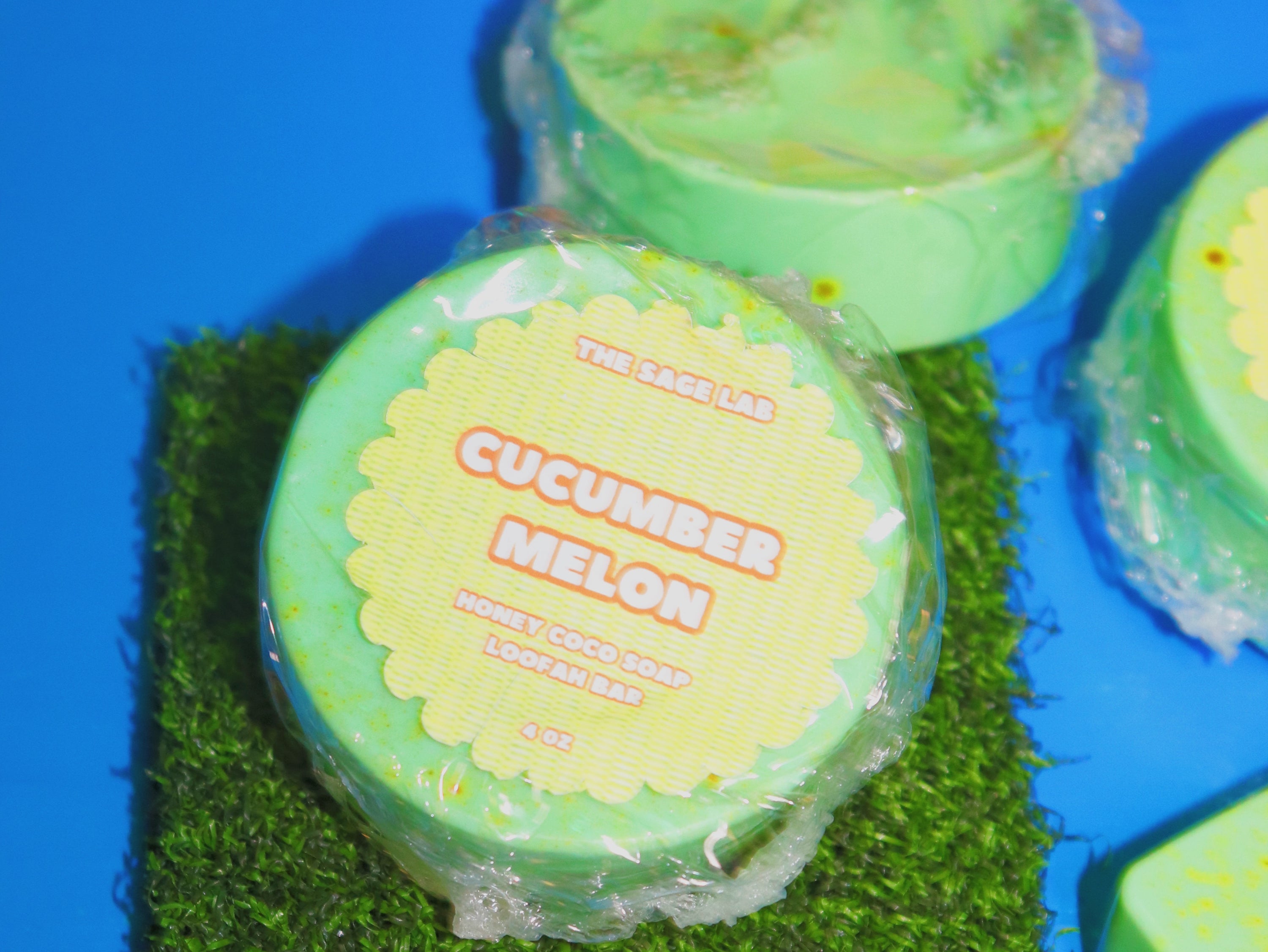 Cucumber Melon Soap with Loofah and Turmeric