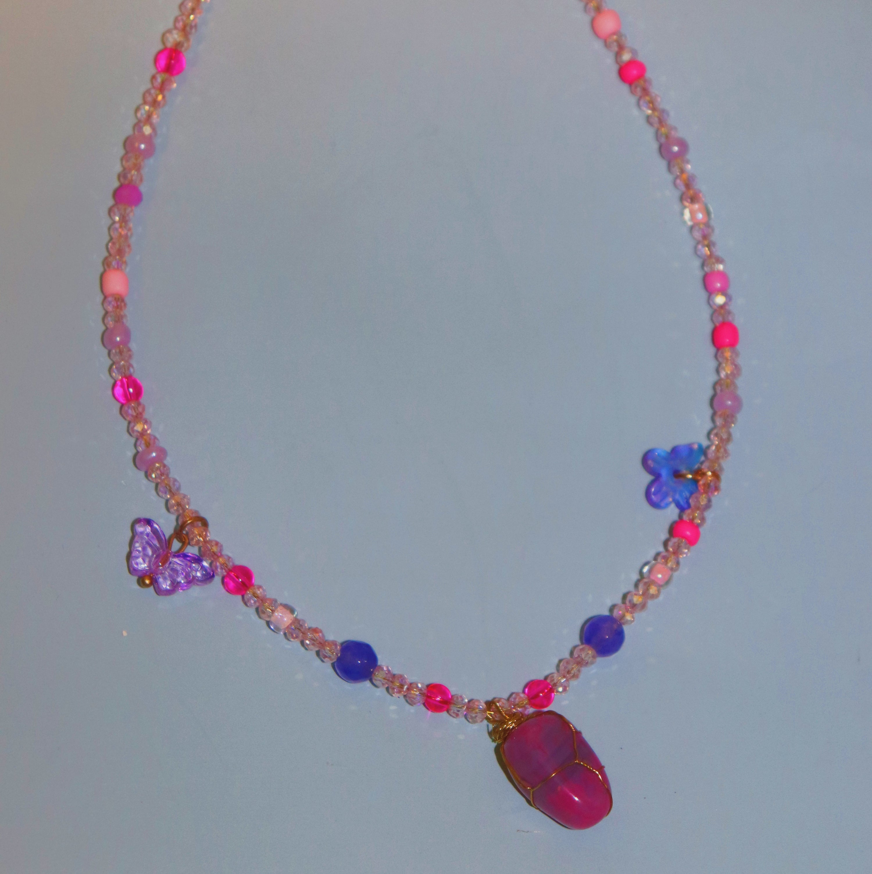 Pink Butterfly Bliss Necklace