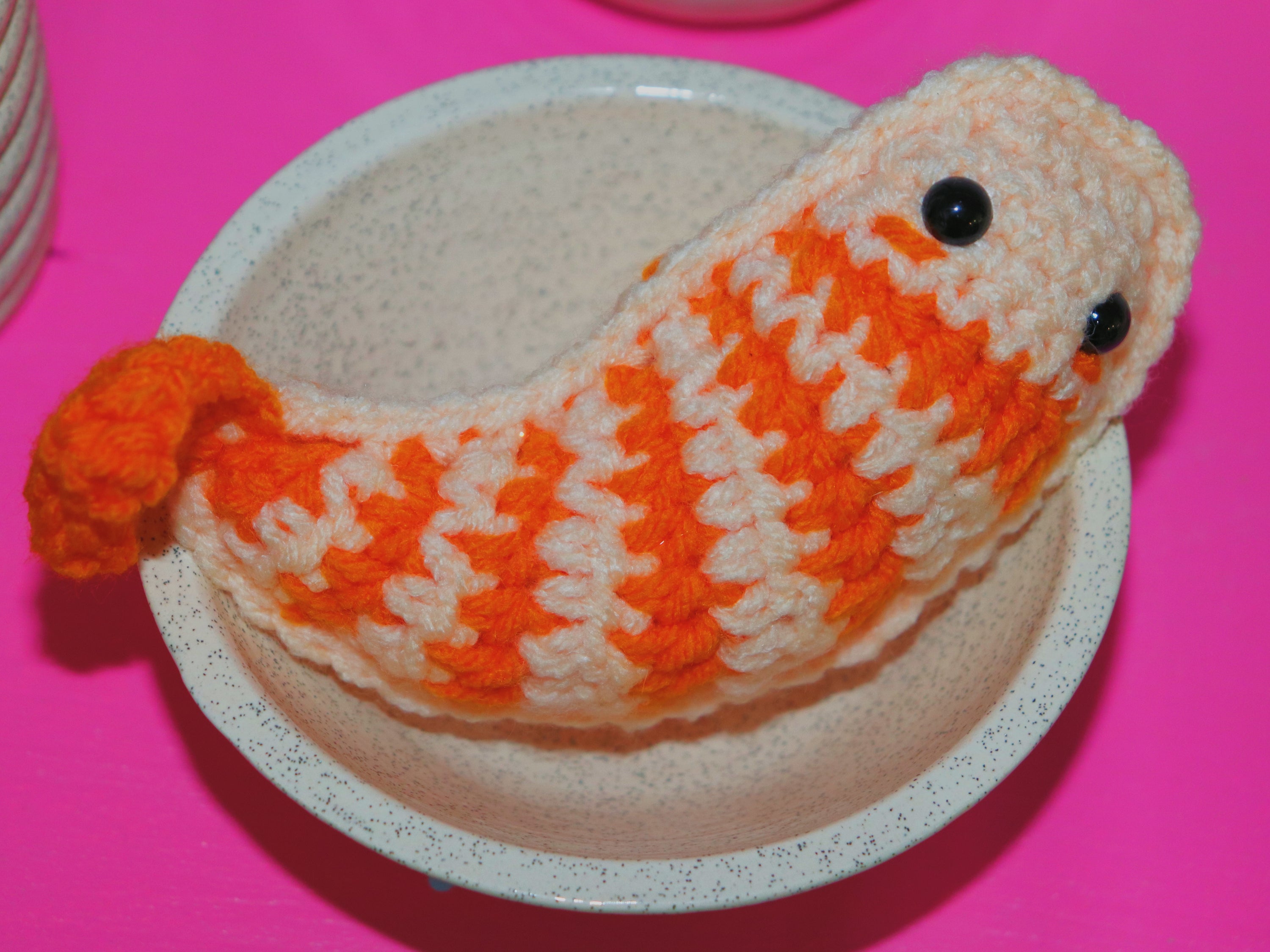 Shrimpy Crochet Charm