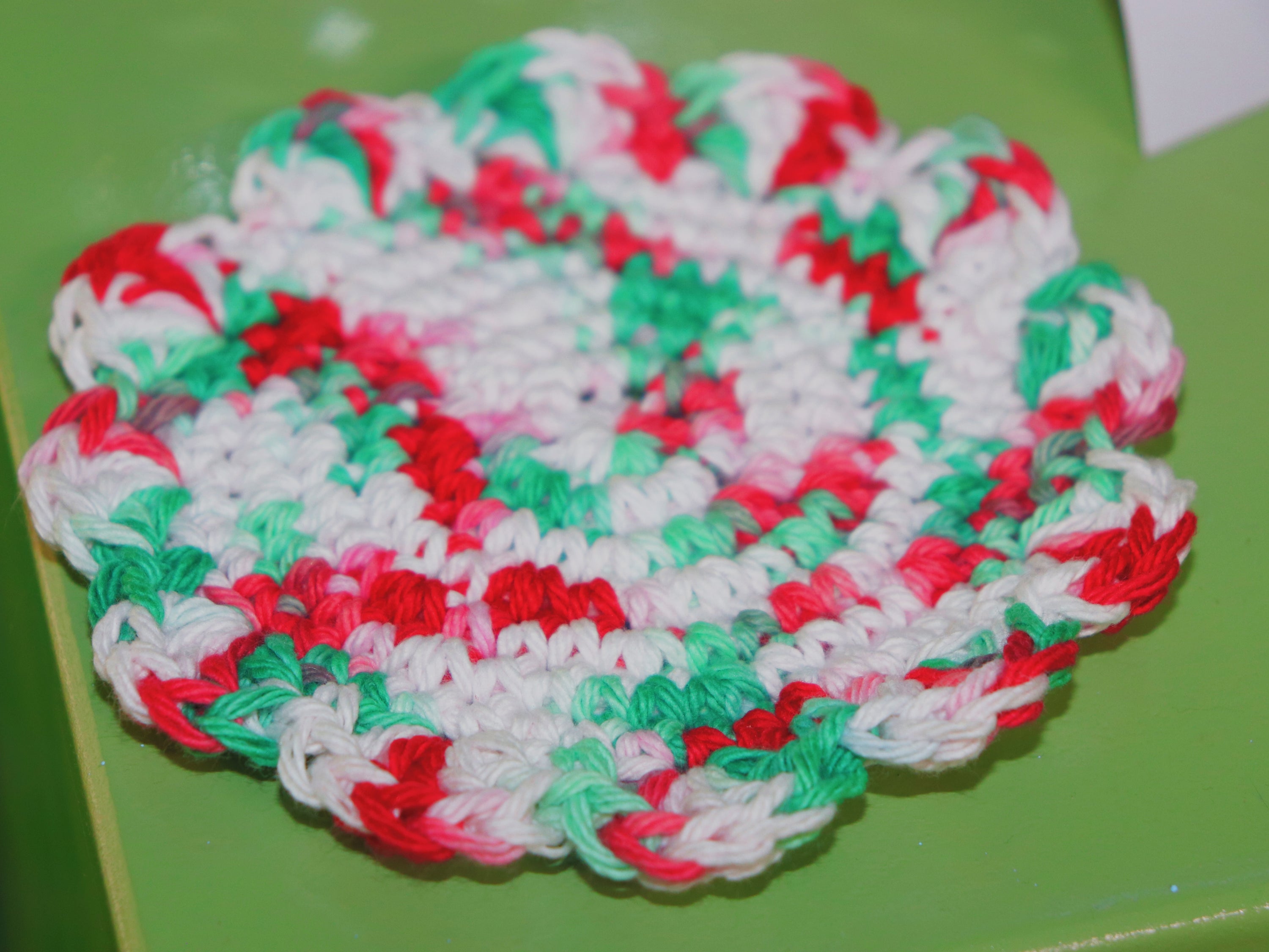 Holiday Bloom Crochet Coaster