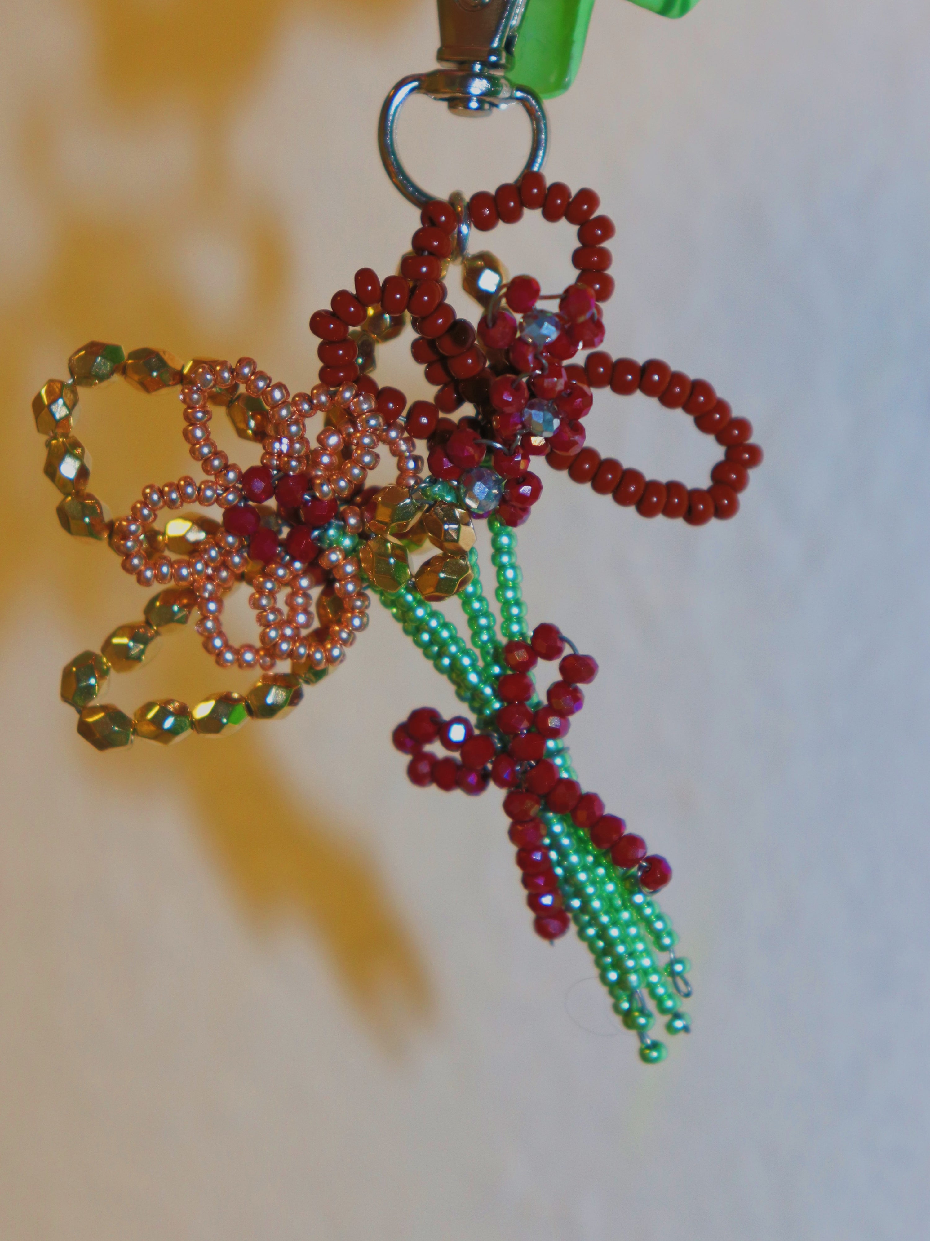 Handmade Beaded Flower Bouquet Keychain