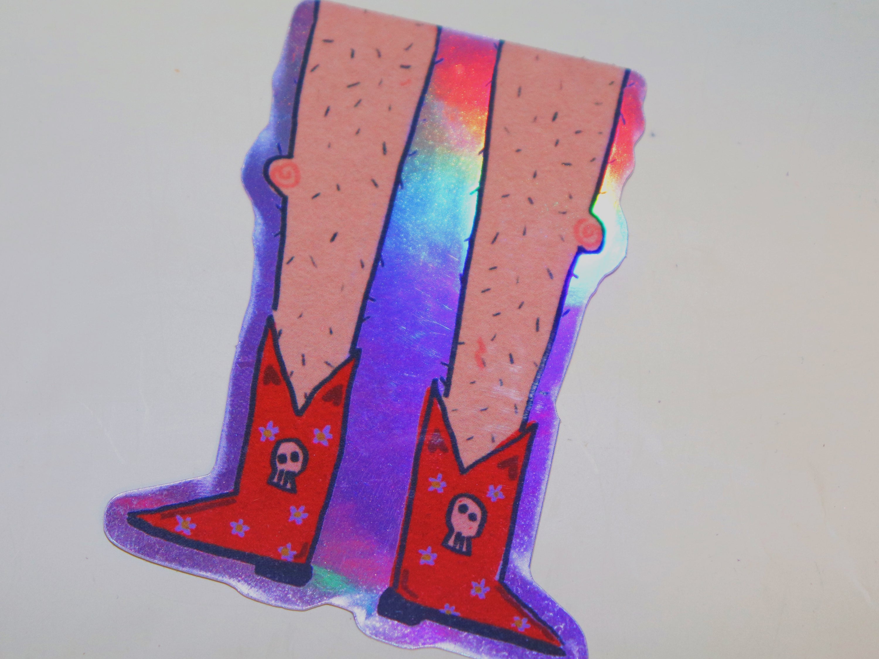 Hairy leg boots sticker