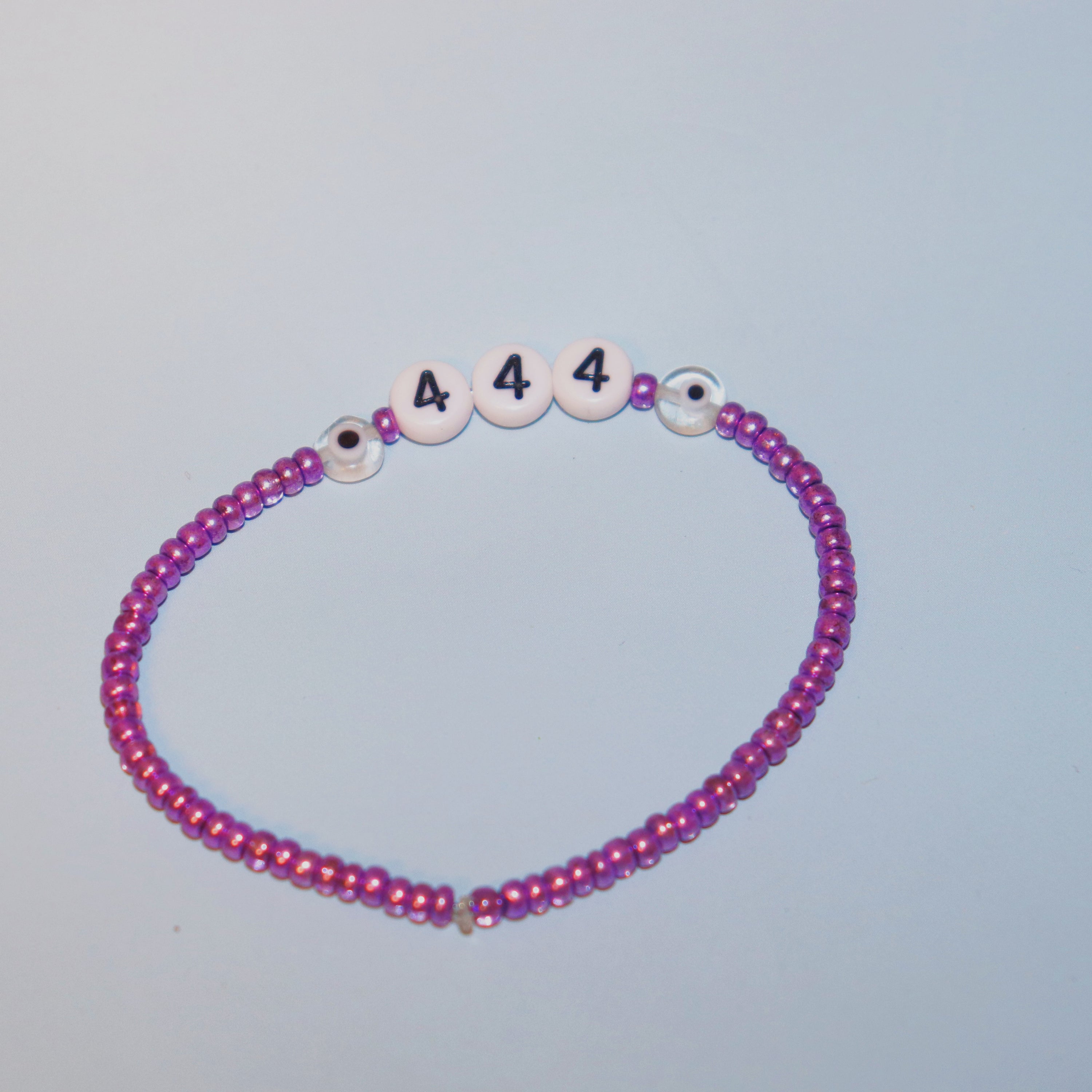 Angel Number 444 Purple Beaded Bracelet