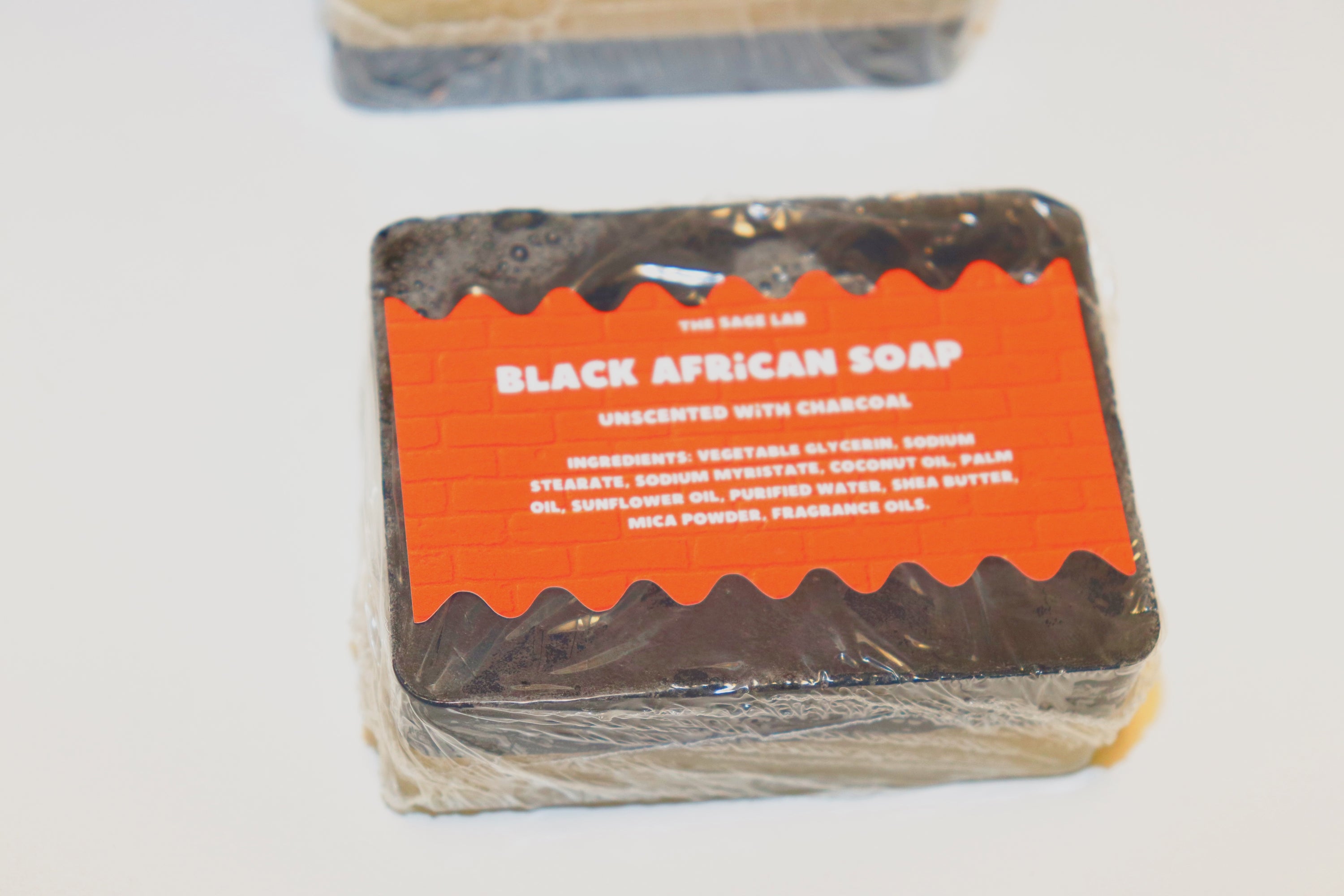 Black African Soap Unscented with Charcoal