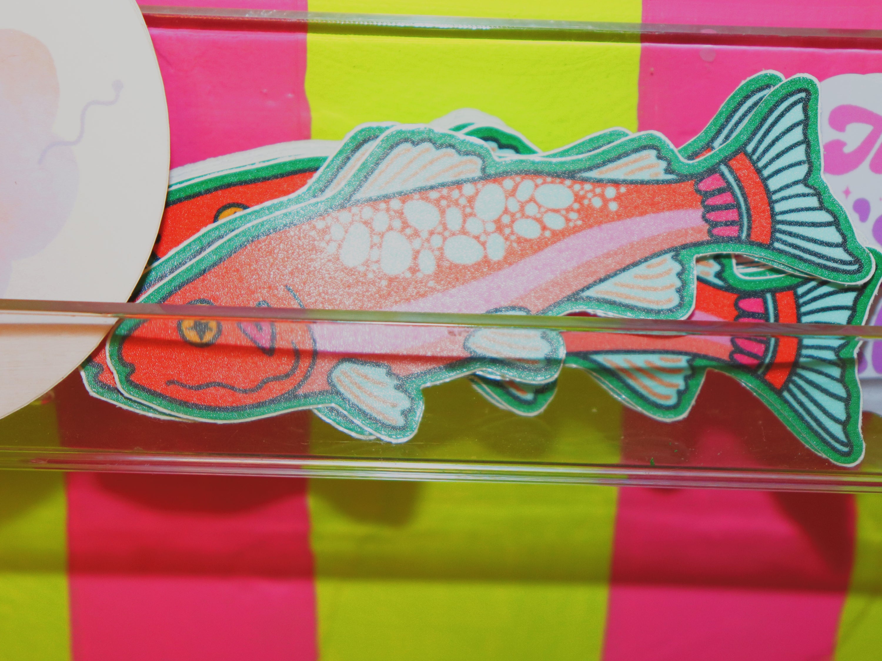 Pink Sardine Fish Sticker