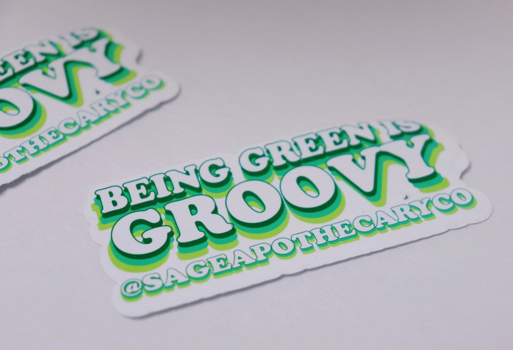 BEING GREEN IS GROOVY Sticker